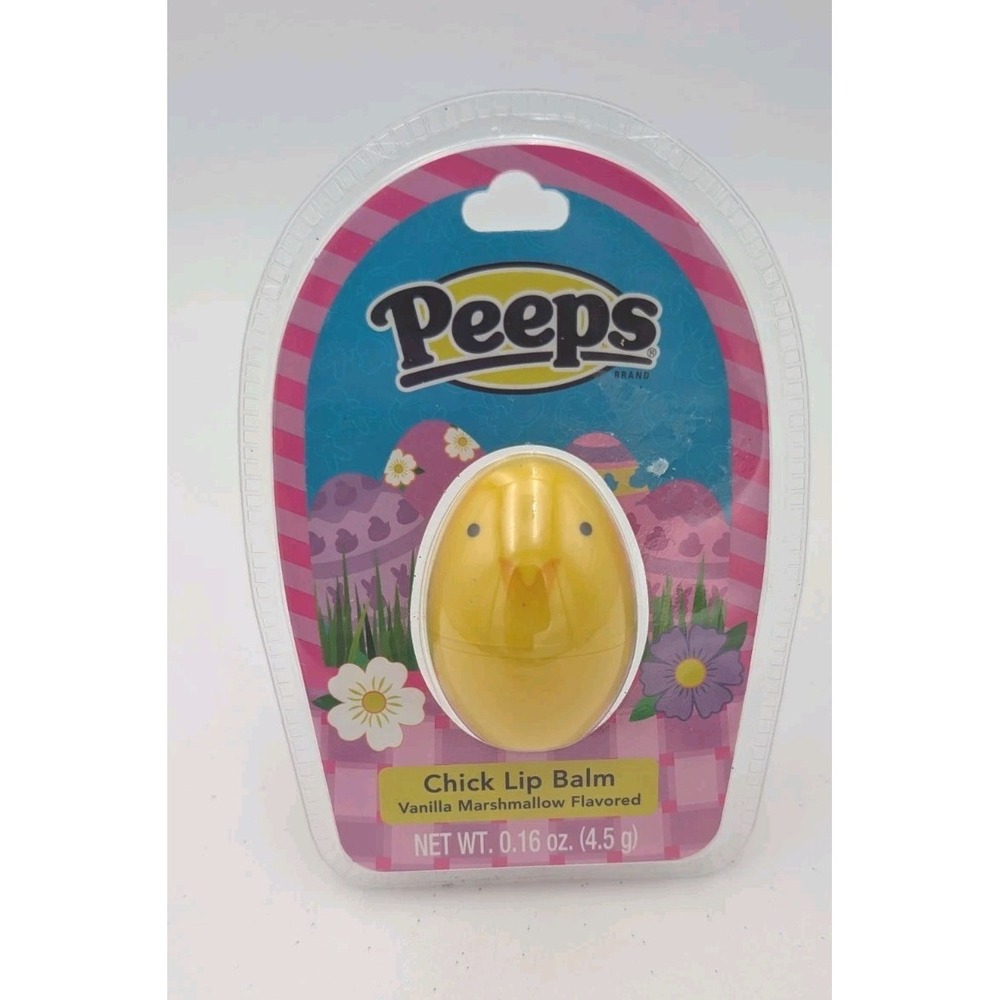 Easter PEEPS Yellow EGG SHAPED CHICK Lip Balm vanilla MARSHMALLOW Flavored